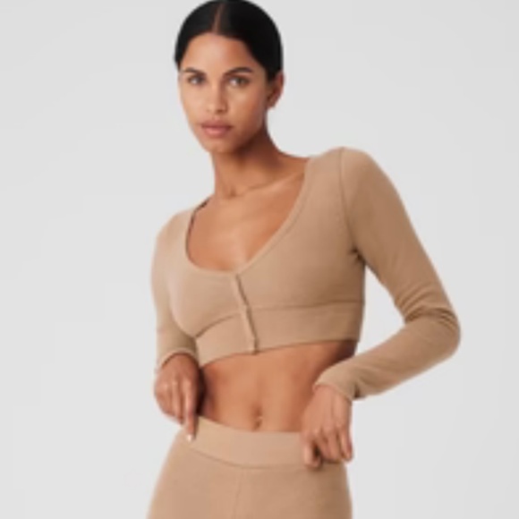 Alo yoga Alolux Cropped Me Time Cardigan small - Picture 1 of 6